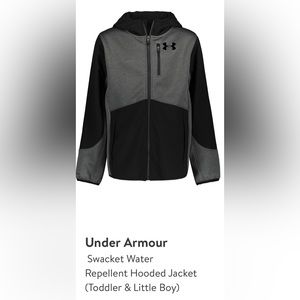 Under Armour Full Zip Black and Gray Hooded Jacket (Boys 7)